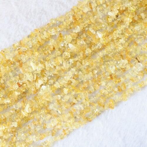 Newly Yellow crystal irregular gravel stone 5x7mm high quality loose beads diy hot sale Jewelry 35" B595