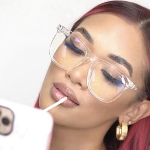 Anti Blue Light Glasses Blocking Filter Reduces Transparent Square Women Men Computer Glasses Vintage Optical Eyeglasses Frame