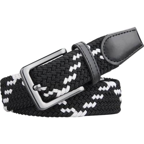 Fashion The Newest Luxury Gentleman Belt Without Holes Mens Elastic Belt With Mixed Color Stretch Woven Canvas Belt Pants
