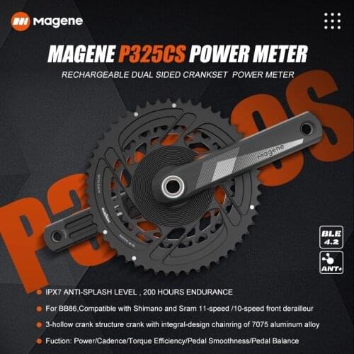Magene P325CS Power Meter Bicycle Rechargeable Dual Side Crankset Road Bike Computer Speedmeter for SRAM SHIMANO Bluetooth Ant