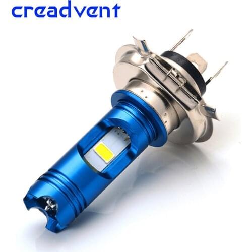 Creadvent led Motorcycle Headlight H4 hi/low Bulb all-in-one Lamp 12V LED HS1 P43T Motor Headlamp 8w 12v COB white