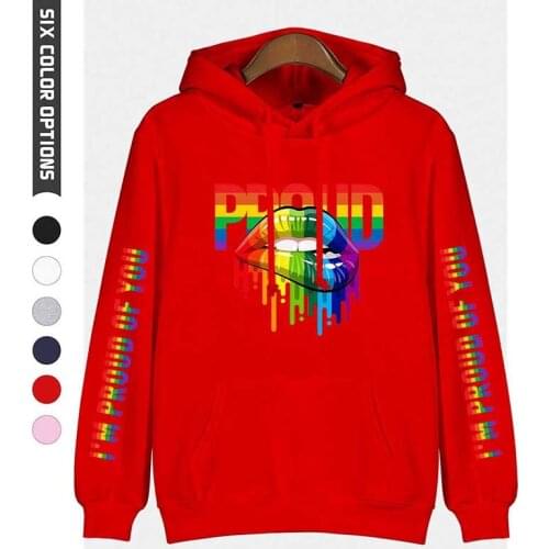 Print LGBT Hoodies Lesbians Gays Women/Men Hoodie Sweatshirts Casual New Design I Am Proud For You Hoodies LGBT Lesbians Gays