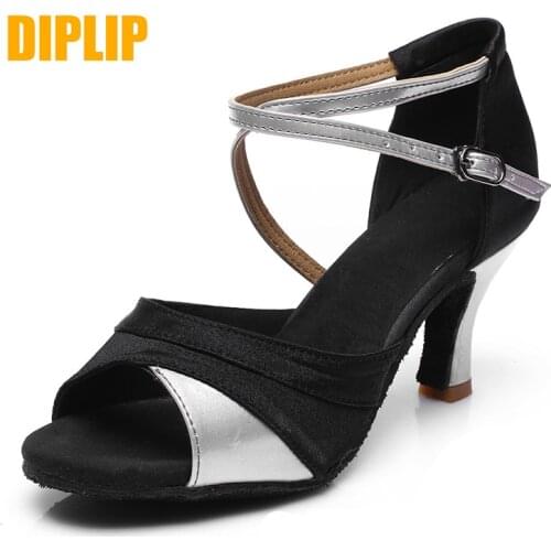 DIPLIP For Women Hot Sales Brand New Latin Dance Shoes Heeled Tango Ballroom Girls Salsa soft Ballroom Dance Dancing Shoes