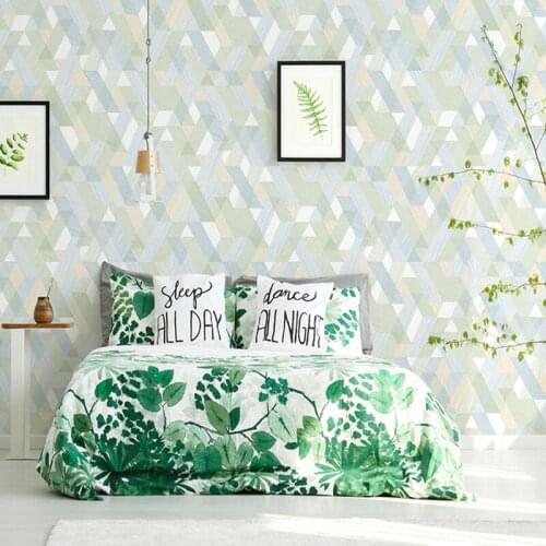 Home Interior Decoration 10M Length Non-woven Wallpaper Nordic 3D Geometric Background Bedroom Wall Papers Designs Waterproof