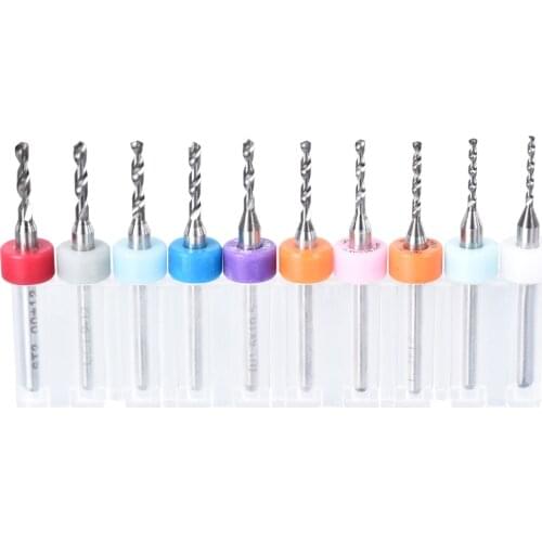 Uxcell 1Set (10Pcs) 1.1-2.0mm Carbide CNC Engraving Circuit Board Micro PCB Drill Bits