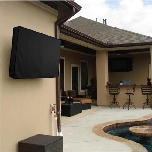 Waterproof Outdoor Tv Enclosure Cover Set Cover Dustproof Oxford Black Television Case TV 22'' To 70'' Inch