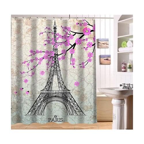 WJY425Y8 Custom The Eiffel Tower, coloured drawing or pattern Fabric Modern Shower Curtain bathroom Waterproof XY8