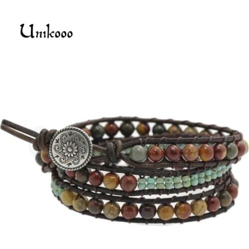 Bracelet Personnalise Red Creek for Women Handmade Multilayer Wax Cord Bracelet Woven Bracelets Rope Jewelry