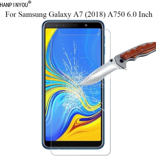 1 Pc / 2 Pcs 9H 2.5D Tempered Glass Screen Protector For Samsung Galaxy A7 (2018) A750 6.0" Phone Protective Film + Clean Tools
