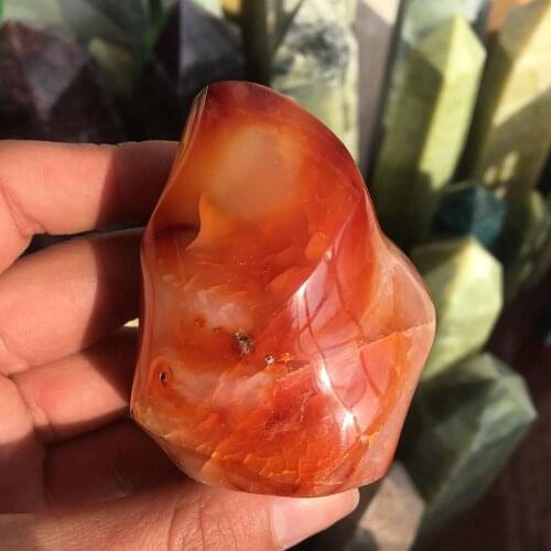 1pcs Beautiful natural red agate crystal flame as home decoration natural crystal reiki healing 120-150g