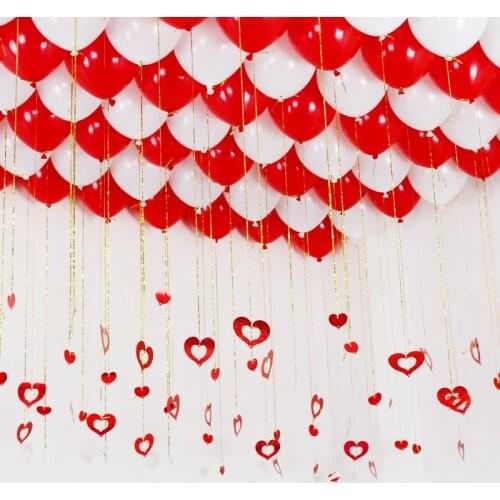 100pcs Balloon Heart-shaped Sequined Pendant Decor Balloon Accessories Wedding Room Decoration Birthday Party Wedding Supplies