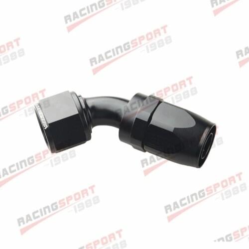 -12 AN 12AN AN12 45 Degree Swivel Oil Fuel Hose End Fitting Adapter Black