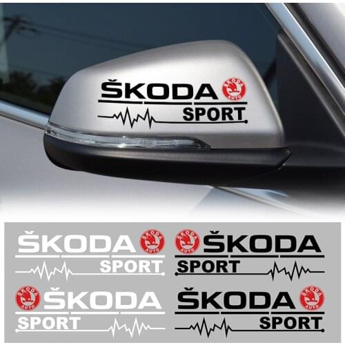 2PCS Car Rearview Mirror Decoration Sticker Body Decal For Skoda Octavia A5 A7 Fabia Superb Rapid Kodiaq Kamiq Auto Accessories