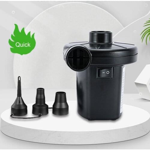2 in 1 Inflate & Deflate Electric Air Pump with 3 Nozzles Portable Quick Air Pump for Inflatables Air Mattress Air Bed