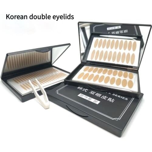 200/800pcs Lace Double Eyelid Stickers, Natural Invisible Olive-shaped Double-sided Waterproof and Transparent Eyelid Stickers