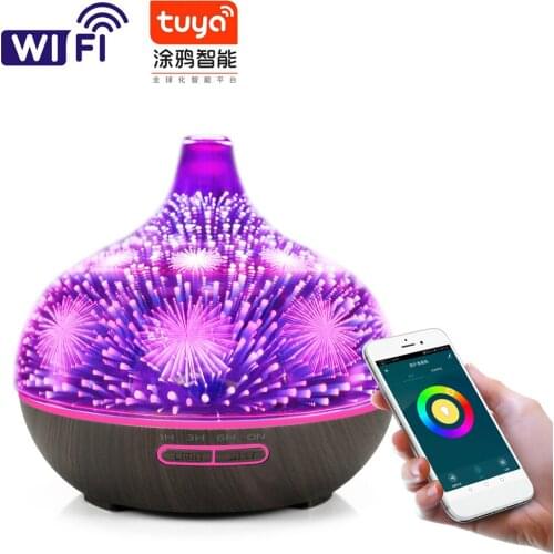 3D Essential Oil Diffuser 400ml Aromatherapy Ultrasonic Cool Mist Humidifier with Remote Control And 3D Design Glass Star Effect