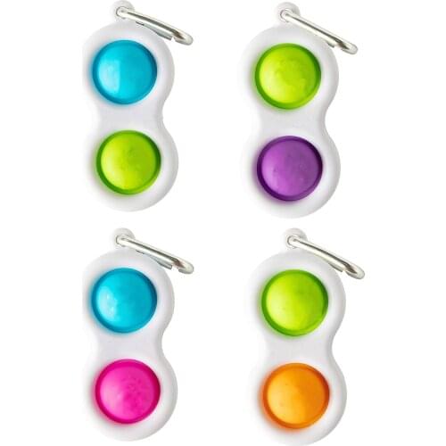 Fidget Anti-Stress Toys Finger Exercise Baby Toys Colorful Push Pop It Keyring Montessori Fidget Toys For Baby Adult