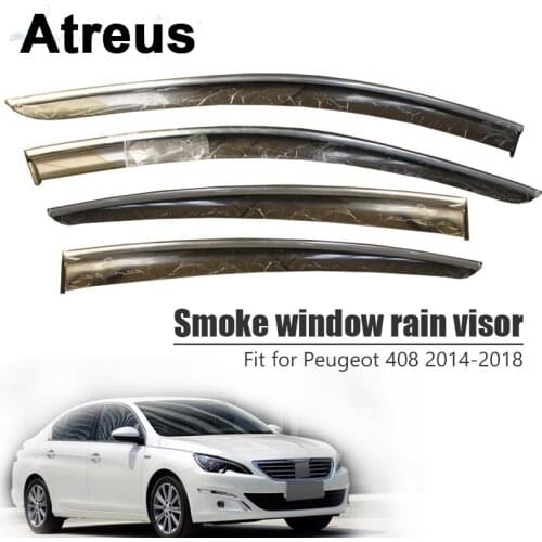 Atreus For Peugeot 408 2014 2015 2016 2017 2018 Car Accessories Door Smoke Window Sun Rain Visor Wind Deflectors Guard Shield