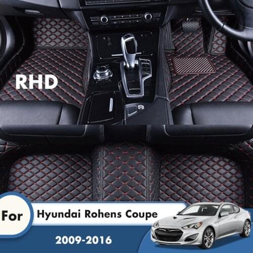 RHD Custom Car Floor Mats For Hyundai Rohens Coupe 2016 2015 2014 2013 2012 2011 2010 2009 Car Interior Accessories Carpets Rugs