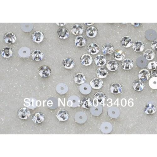 Free shipment, 720pcs 6mm Round Shape Crystal Color XILION Lochrose ss28 Sew On rhinestone with One Hole for DIY decoration