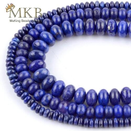 Natural Stone Beads Lapis Lazuli Rondelle Wheel Round Spacer Beads For Diy Bracelet Accessory Jewelry 2x4x6x8mm 15"Strand Perles