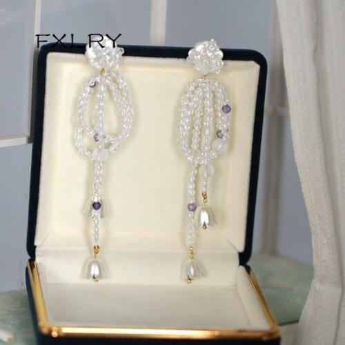 FXLRY New Design Handmade Exaggerated Personality Lily Of The Valley Earrings For Women Jewelry