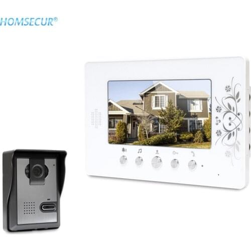 HOMSECUR Wired 4-core 7" Video Door Intercom System IR Night Vision 700TVLine Outdoor Camera for Home Security XC005+XM709