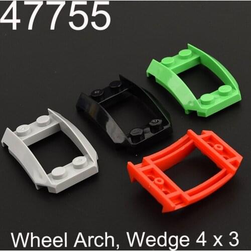 10pcs 47755 Wheel Arch, Wedge 4 x 3 Open with Cutout Building Blocks Parts MOC DIY Educational Toys