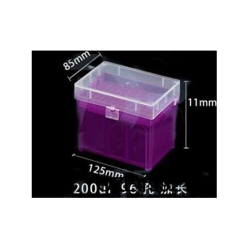Laboratory 96 Positions 200uL Pipette Pipettor Tip Holder Box Case Purple 11mm Length