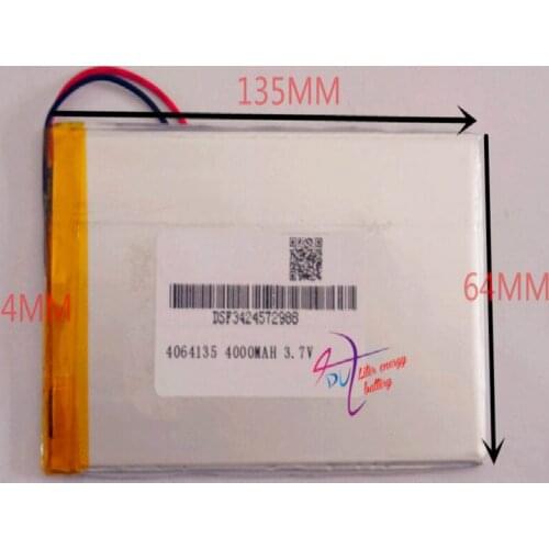 Best battery brand 1PCS Tablet PC battery 4064135 3.7v 4000AMH 4065135 3565135 polymer battery Liter energy battery