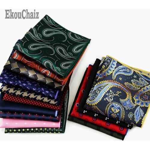 Fashion Pocket Square Shirt Accessories Ties For Men Paisley Square Kerchief Colored Chest Napkin Servilleta Toalha Concierge