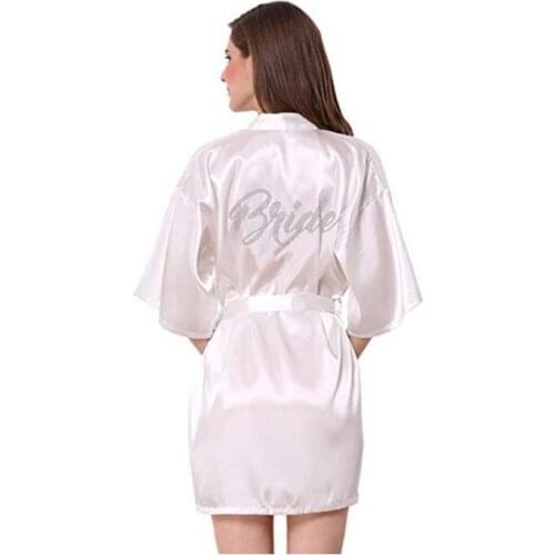 Fashion Silk Bridesmaid Bride Robe Sexy Women Short Satin Wedding Kimono Robes Sleepwear Nightgown Dress Woman Bathrobe Pajamas