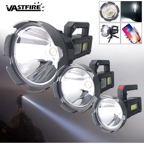 10000LM Powerful Portable Searchlight COB Side Light LED Flashlight USB Charging Waterproof Camping Lantern Emergency Light