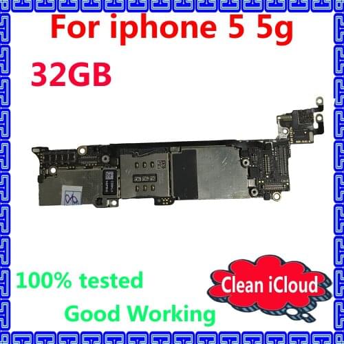 For iphone 5 5g 32GB original motherboard with IOS system,Clean iCloud mainboard+Full Chips for iphone 5 unlocked logic board