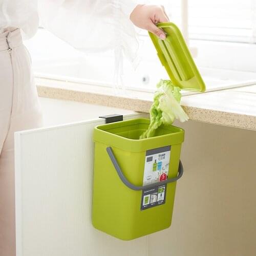 Green Europe Plastic Trash Bin For Recycling Bins Rectangle Modern Trash Can Cleaning Tools Cocina Kitchen Storage BD50WB