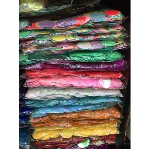 50g/lot 25mm Flat Round Sequins PVC Paillette For Crafts Belly Dance Garments Accessory With 1 Side Hole 10 Colors Available