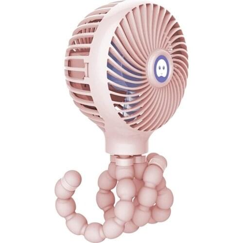 Mini Handheld Stroller Fan Personal Portable Baby Rechargeable Fan with Flexible Tripod for Children Office Room Car Traveling