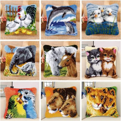 Prajna Animals Needlework Crochet Latch Hook Rug Kit DIY Mat Tapijt Kits Accessories Carpet Embroidery Knitt Handmade Room Floor