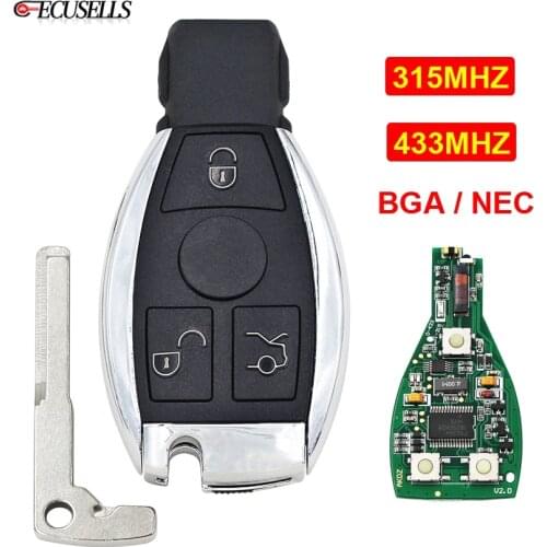 3 Button Remote Car Key 315MHz BGA NEC Chip For Mercedes Benz A B C E S Class W203 W204 W205 W208 W209 W210 W211 W212 W221 W222