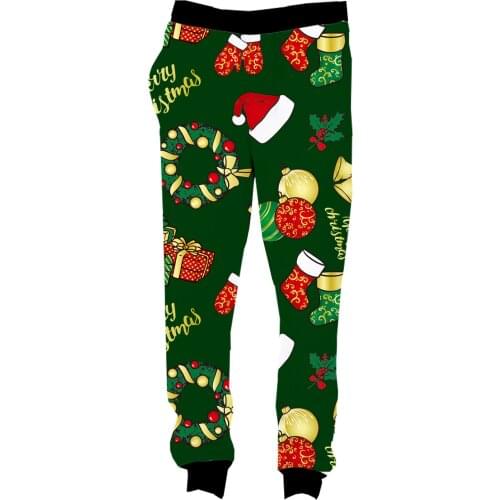 REAL American US SIZE Merry Xmas 3D Sublimation Print String Jogger Sweat Pants plus size 4XL 5XL