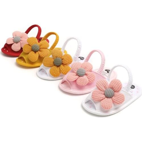 Sun flower baby princess sandals baby sandals girl princess soft bottom summer new products 0-12 months