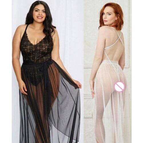 Plus Women Lady Sexy Lingerie Exotic Dresses Sleepwear Girls Lace Teddy Dress Babydoll Nightwear Hot