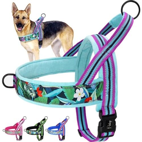 Dog Harness Vest No Pull Nylon Reflective Puppy Harnesses For Small Medium Large Dogs Adjustable Outdoor Walking Pet Harness Pug