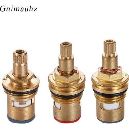 1/2 "Replacement Brass Ceramic Disc Tap Valve Quarter Turn Cartridges Gland Insert 20 Teeth Bathroom Faucet Accessories