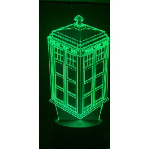 3D LED Night Light Lamp Acrylic Night Nightlight Doctor Who Call Box Study Inspiration Kids Gift Room Decor Bluetooth Speaker