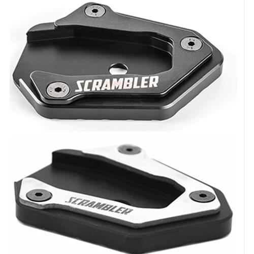 Motorcycle CNC Side Foot Kickstand Stand Extension Plate Modified Pad Plat Black For Ducati Scrambler 2014 2015 2016 2017 2018