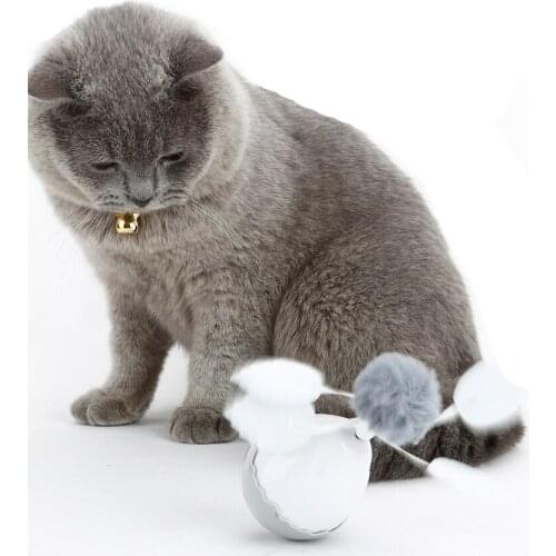 Interactive Cat Toy Smart LED Laser Feather Toy Self Rorating Tumbler Electronic Cat Pet Rolling Toys For Cats Kitten Supplies