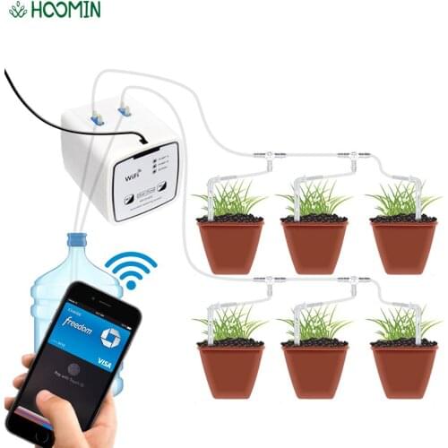Automatic Watering Device WIFI Control Intelligent Drip For Flowers EU Plug Double Pump Garden Self-Watering Kit