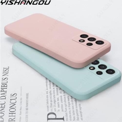 Lens Protector Case For Samsung Galaxy A52 A72 A32 4G A22 A42 A82 5G A51 A71 A21S A31 A50 A70 Soft Liquid Silicone Case Cover