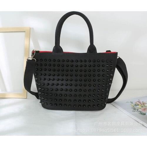 Women Star Rivets Totes Bag Canvas Denim Handbag Large Capacity Mother Bags Studded Single Shoulder Crossbody Bag